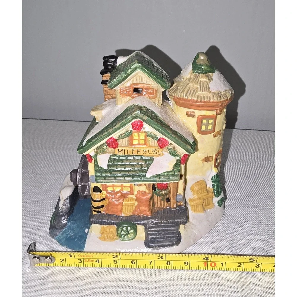 Vintage Cobblestone Corners Christmas Village Mill House 2004 Windham Heights